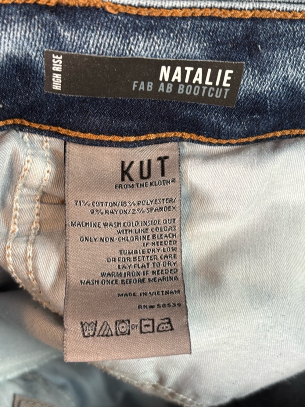 Kut From The Kloth Jeans Womens 8 Blue Natalie Fab Ab Boot Cut High Rise Denim - Picture 8 of 9